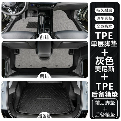 6 Pure Electric Fully Enclosed Modelə uyğun ayaqaltı - buick-velite-62020-2024-micro-blue-6-pure-electric-tpe-floor-mat-upgrade-package-threshold-tpe-foot-mat-gray-menis-trunk-mat