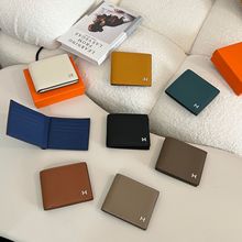 真皮2025新款男女士短款牛皮钱包超薄钱包女二折小卡包高档钱包女