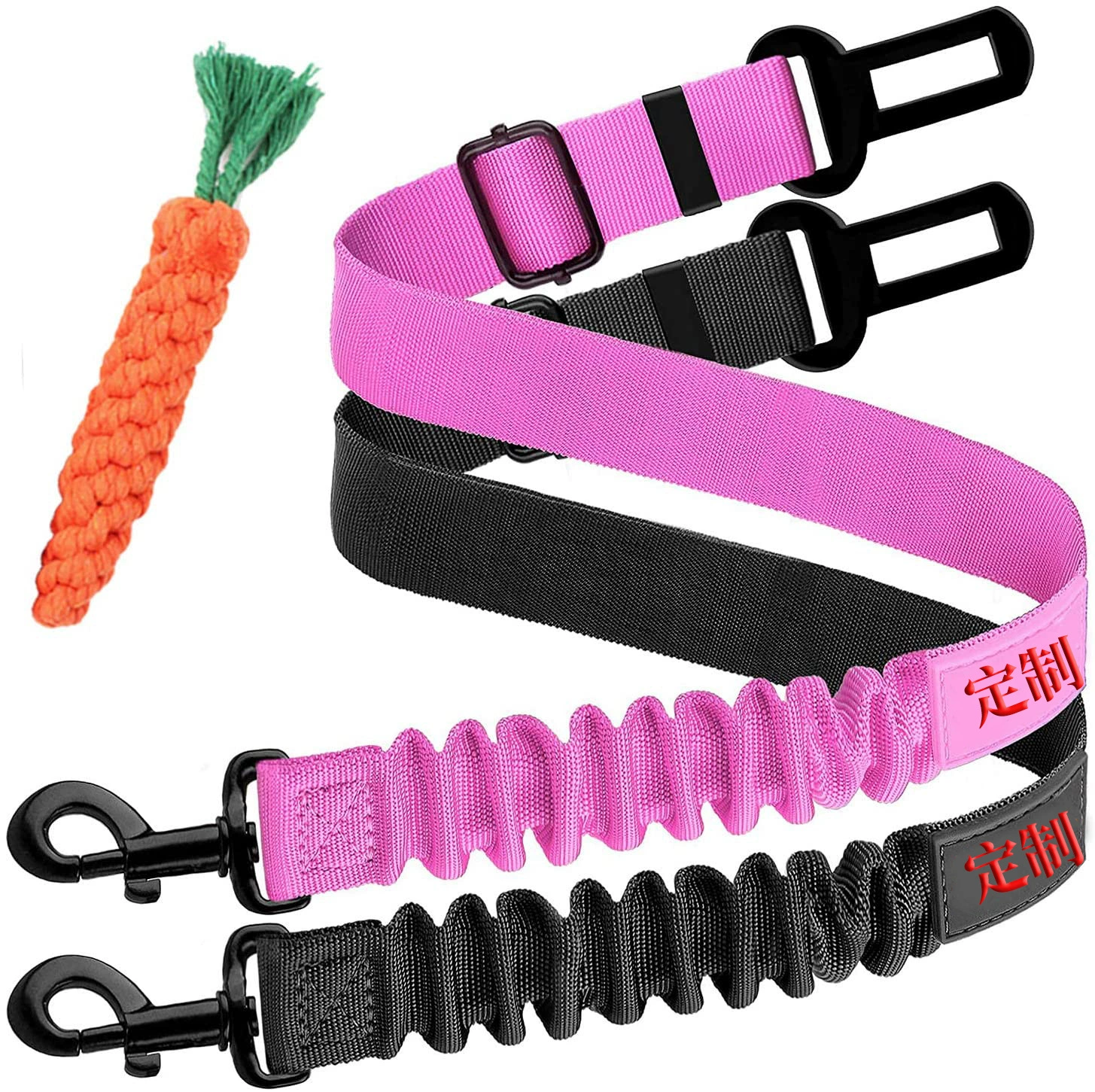 Трансграничный хит продаж, товары для домашних животных, автомобильный ремень безопасности, регулируемый телескопический буфер, эластичный поводок для собак, прочная тяговая веревка