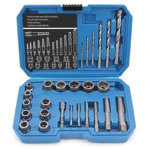 Cross-border 26-piece set broken screw nut extractor slip nut extractor tool set chromium molybdenum steel forging