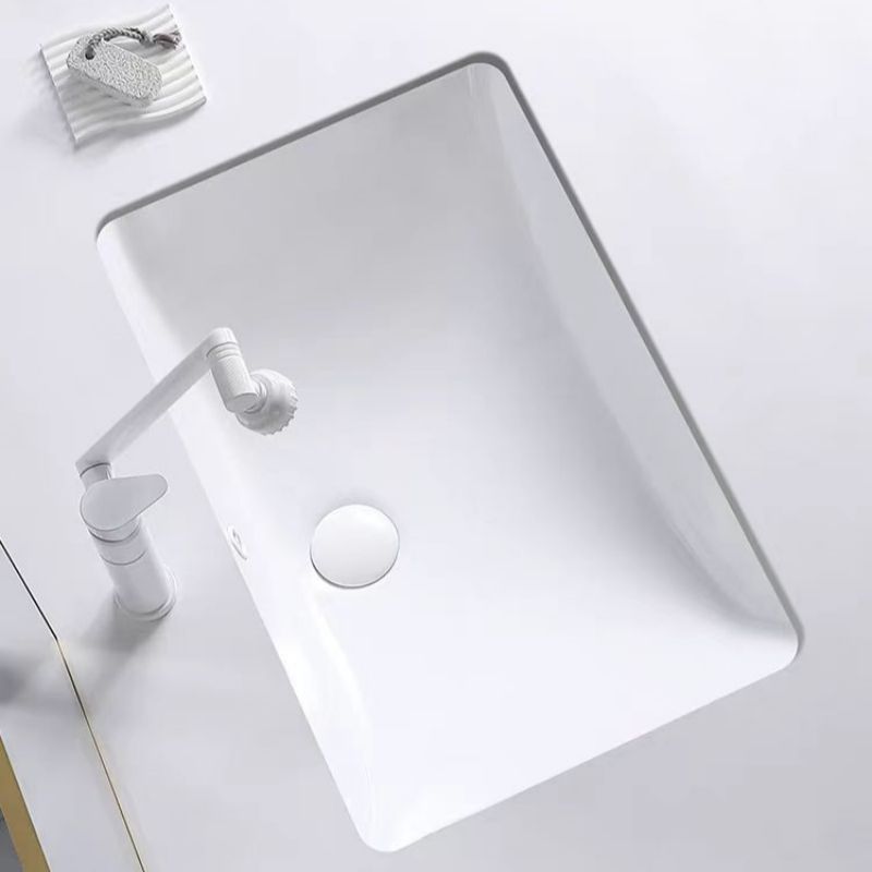 Ceramic Under-Counter Basin Household Bathroom Sink Embedded Bathroom Square Balcony Square Oval Ceramic Single Basin