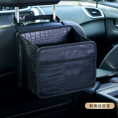 Cross-border car Water Bottle Rack Car cup holder/beverage holder - h612-large-square-barrel-pure-black-crocodile-pattern