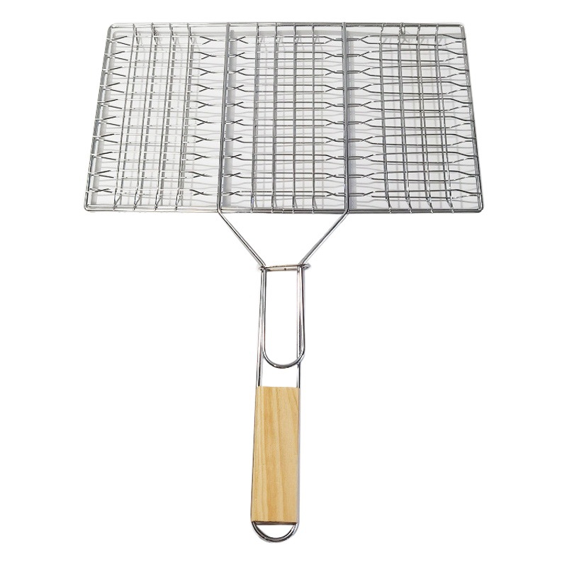 Fábrica en stock seis hamburguesa barbacoa red galvanoplastia grande clip de pescado a la parrilla barbacoa al aire libre clip barbacoa herramientas