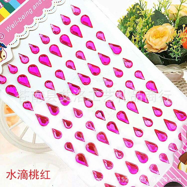 Crystal Patch Acrylic Gem Stickers, Plum Blossom & Heart Designs, 18 × 8.5 cm