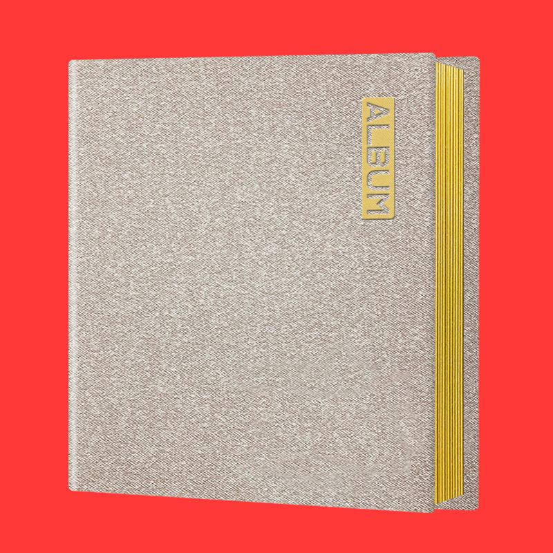 A4 M 다크 브라운 천 가죽/20 페이지 화이트 카드