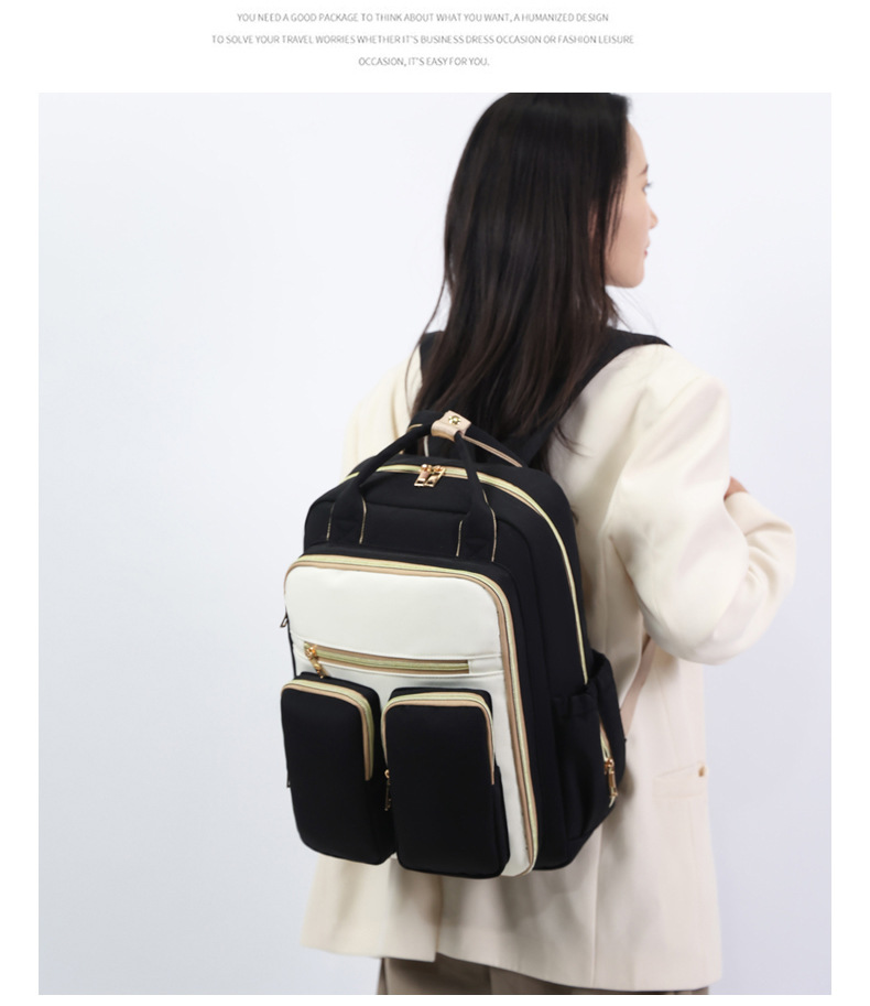 Cross-border large-capacity mommy bag, multi-functional storage maternity bag, water-repellent portable insulated double-shoulder mother and baby bag undefined