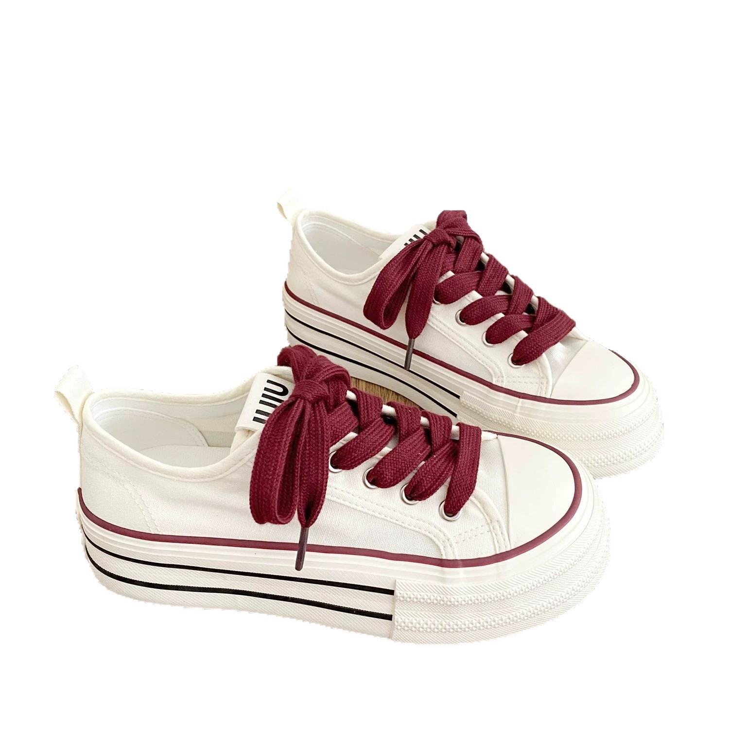 2025 otoño zapatos de lona con suela gruesa transpirables nuevos versátiles nichos casuales de alto valor de la cara de los viajeros de estilo de puerto zapatos de skate retro image 5