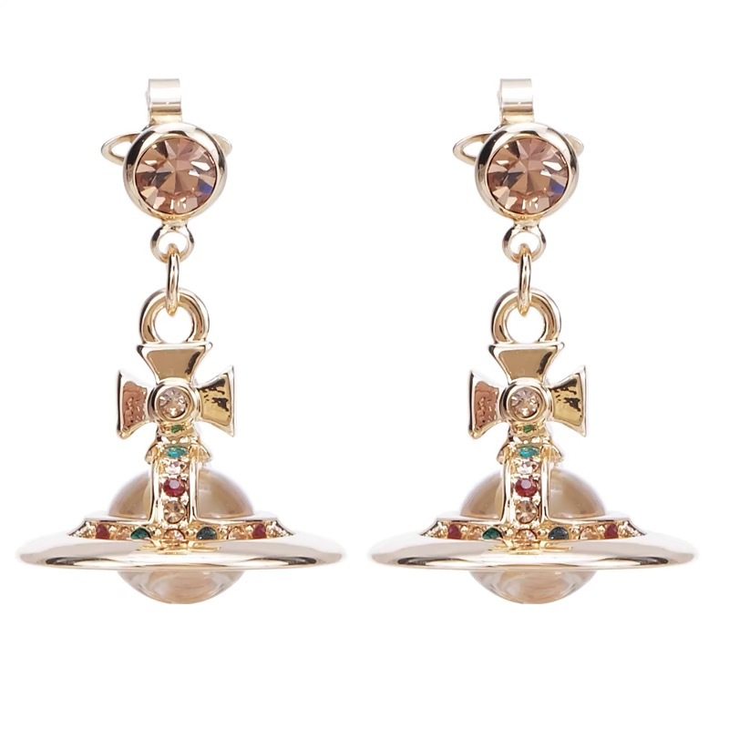 Golden glass earrings