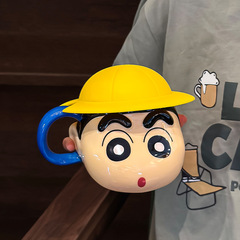 クレヨンしんちゃんマグカップ家庭用陶磁器子供用コップ蓋付きカップルコーヒーカップかわいいネット赤プレゼントプレゼント