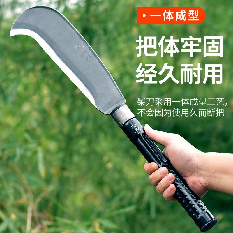 Cuchillo de leña cuchillo de gancho grande cuchillo curvo acero al manganeso enfriamiento herramientas agrícolas Control de Inundaciones mango de madera de emergencia mango de acero fábrica al por mayor
