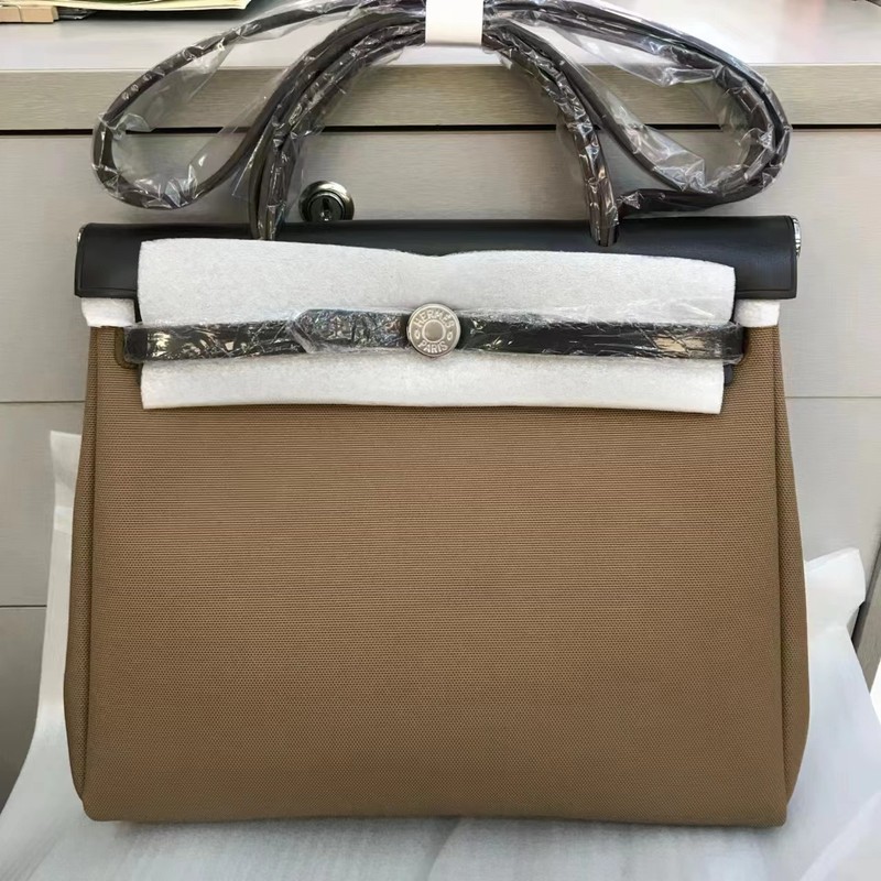 Factory Direct Imported Cowhide Inner Stitched Canvas with Small Inner Bag Platinum Kelly Bag Shoulder Crossbody Handbag