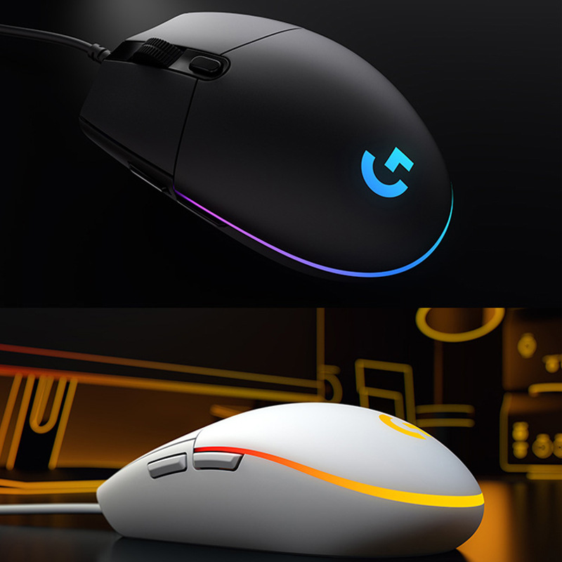 Logitech G102 juego de segunda generación ratón al por mayor con cable e-sports RGB pollo personalizado comiendo macro portátil de escritorio