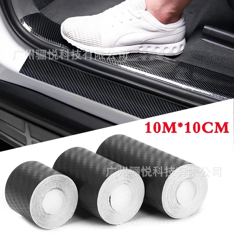 Pegatinas de papel de envolver de coche de vinilo de fibra de carbono 3d, pegatinas autoadhesivas, tiras, cinta de protección antiarañazos para coche