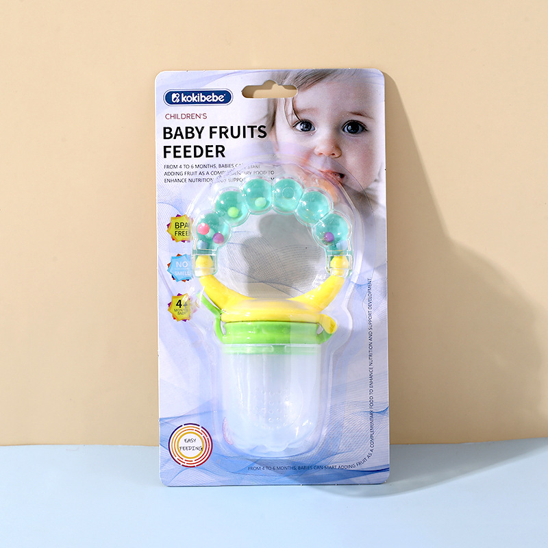 Venta caliente de comercio exterior, mordida de campana, mordida multicolor, mordida de fruta, chupete, suplemento alimenticio, sonajero, mordida de fruta