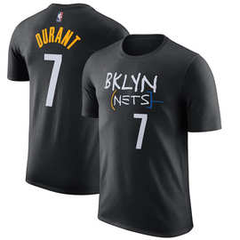 跨境NBA基里欧文布鲁克林网2020/21城市版名称“号码T恤”