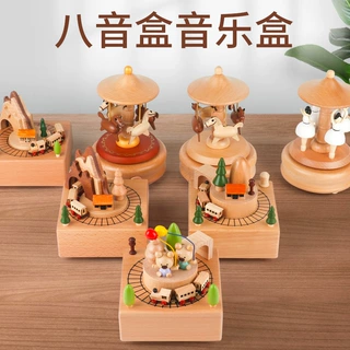 音乐盒木质手工创意儿童生日礼物旋转木马跳舞的女孩八音盒