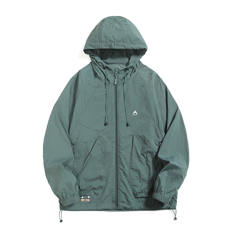 2025 verano al aire libre montañismo ventilación ropa de protección solar hombre chaqueta casual ligera y delgada suelta versátil anti-UV