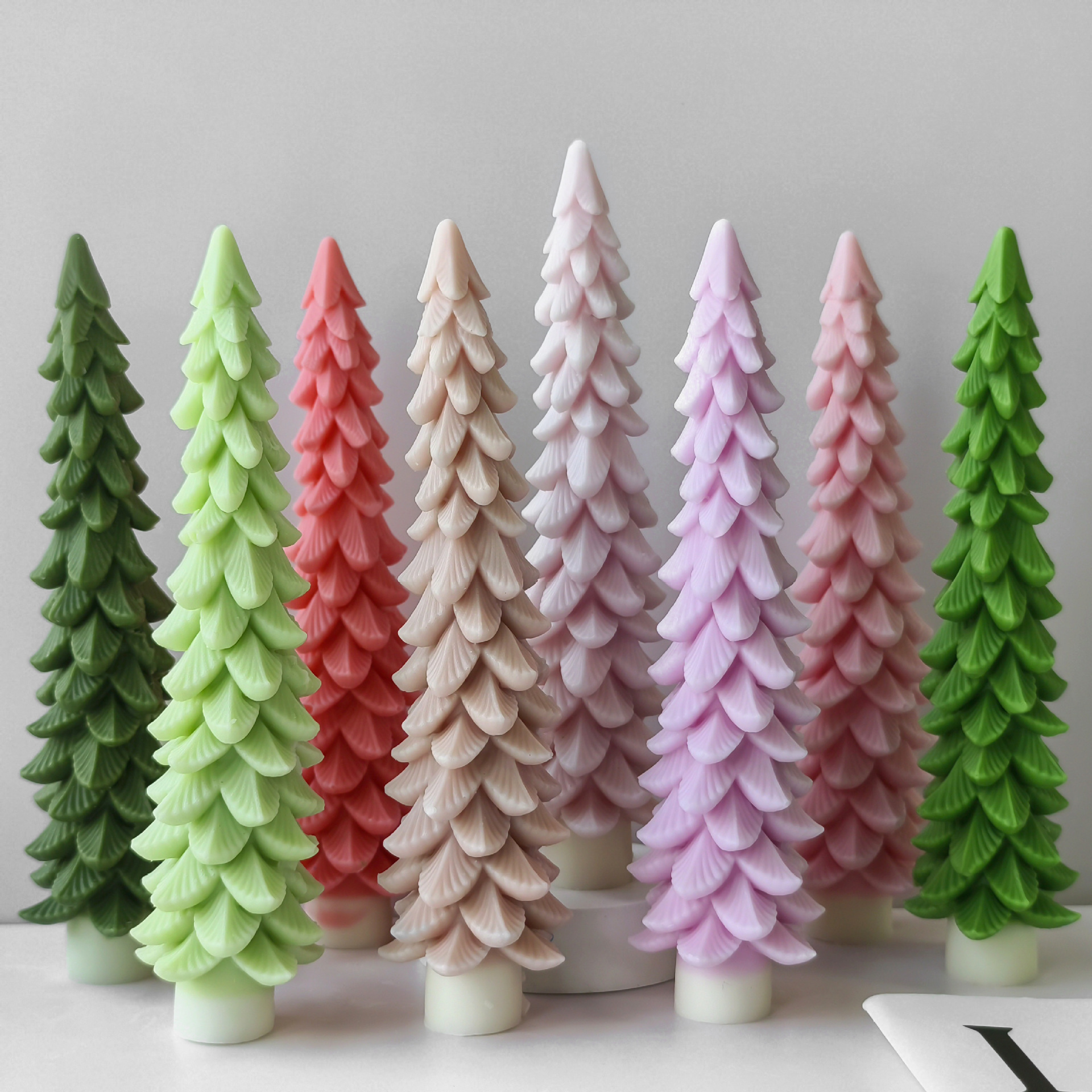 Jiahui árbol de Navidad banana molde de vela diy decoración de Navidad molde de vela de pino