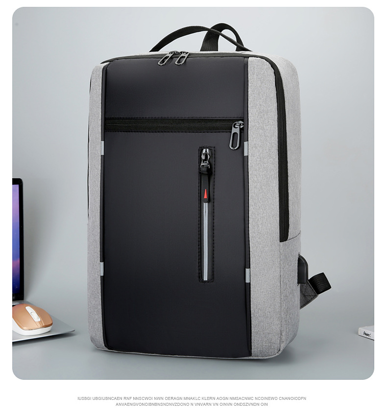 New large-capacity business commuting backpack, simple solid-color casual backpack, Oxford cloth portable computer schoolbag undefined