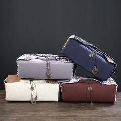 5ZV7批發復古風棉麻加厚茶具一壺六杯收納布袋保護包戶外旅遊攜帶