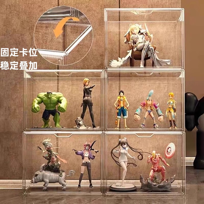 バッグ収納透明アクリルディスプレイボックス、フィギュアディスプレイケース、書籍、ブラインドボックス、おもちゃ、アクリル収納ボックス|undefined