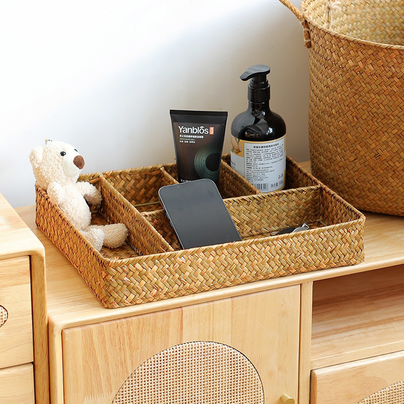 New Style Desktop Compartment Storage Box Coffee Table Remote Control Key Storage Basket Cosmetics Classification Organization Box Others