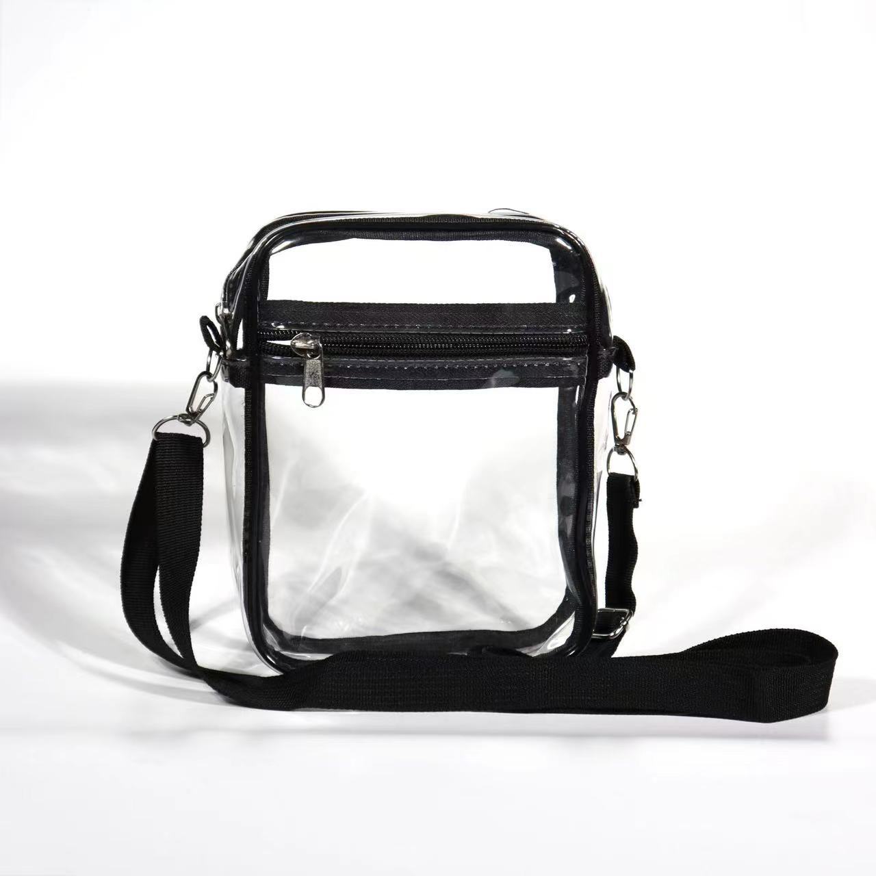 Bolsa de almacenamiento de PVC transparente transfronteriza bolsa de maquillaje transparente bolsa de viaje portátil bolsa de hombro bolsa visual impermeable bolsa en stock