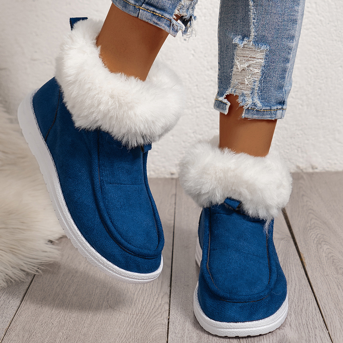 Women's platform warm comfortable fashion simple generous snow boots_voghion.com