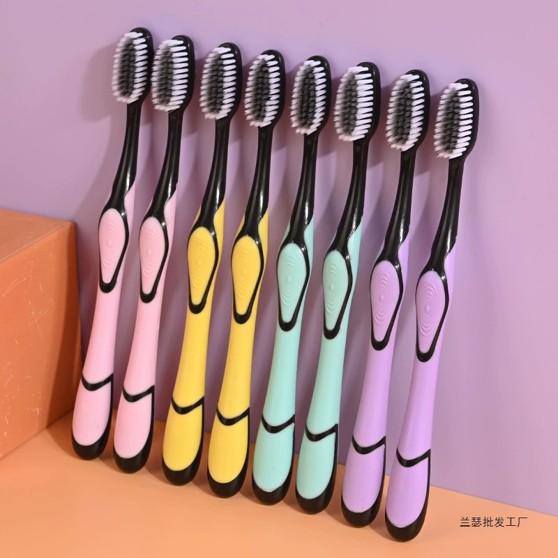 Зубная щетка с мягкой щетиной для взрослых, семейный размер для взрослых, бытовая большая головка из бамбукового угля, ультратонкая мягкая, женская и мужская специальная 10 штук, независимая упаковка