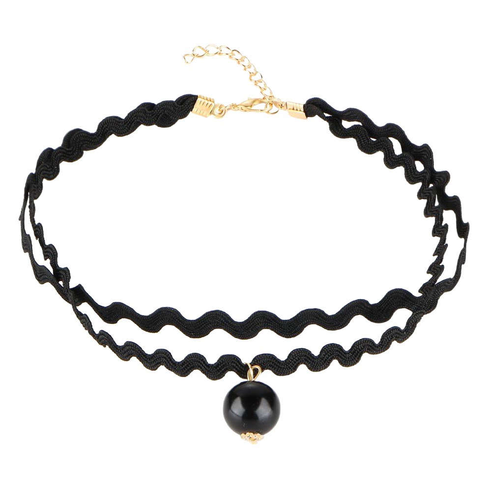Harajuku Vintage Velvet Belt Lace Necklace Women's Short Collar Chain Neck Chain Punk Lori Neck Chain Collar Woolen Chain