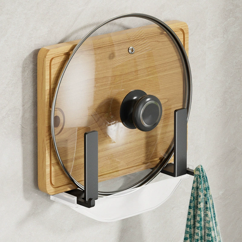 Pot lid rack, punch-free wall-mounted kitchen storage rack, wall storage chopping board chopping board chopping board placement rack