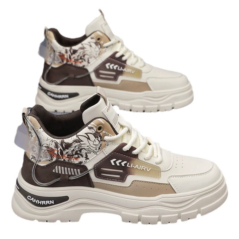 Martens, demi-season fashionable high wear-resistant non-slip yellow shoes platform, autumn