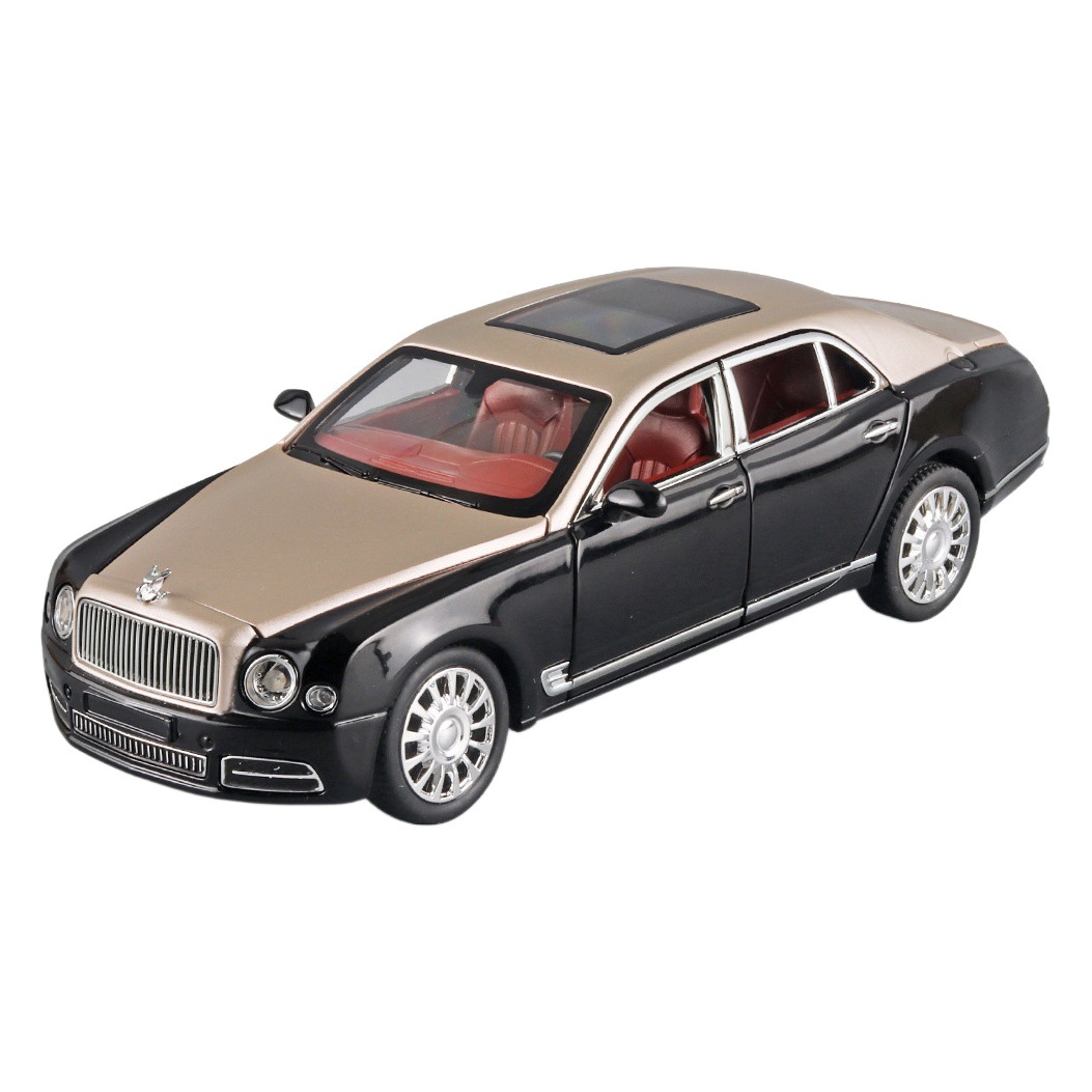 1:24 Bentley mushang aleación modelo de coche Tire hacia atrás el sonido y la luz con techo estrellado simulación modelo de coche decoración de los niños Juguetes