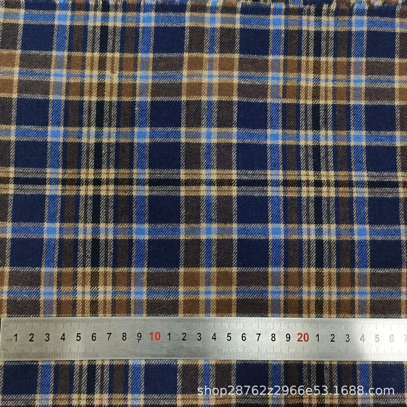 Brushed Plaid Fabric Polyester-Cotton Flannel Plaid Fabric Yarn-Dyed Jacquard Plaid Shirt Fashion Fabric in Stock New Style