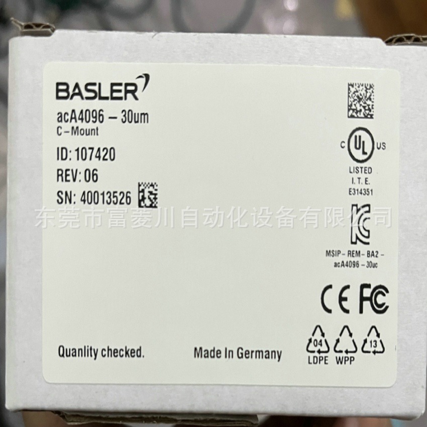 basler工业相机原装aca4096-30um 900w像素工厂实物参考库存议价