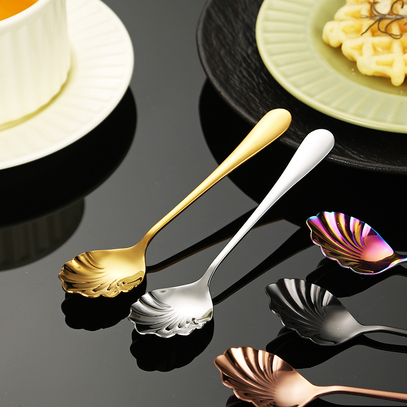 Cucchiaio in acciaio inox con design nido d'uccello per caffè_voghion.com