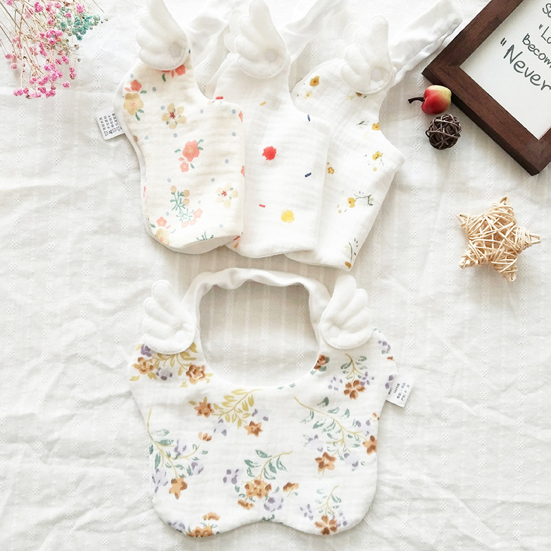 New Korean style cotton gauze bib children's saliva towel newborn bib baby anti-spitting towel baby saliva towel