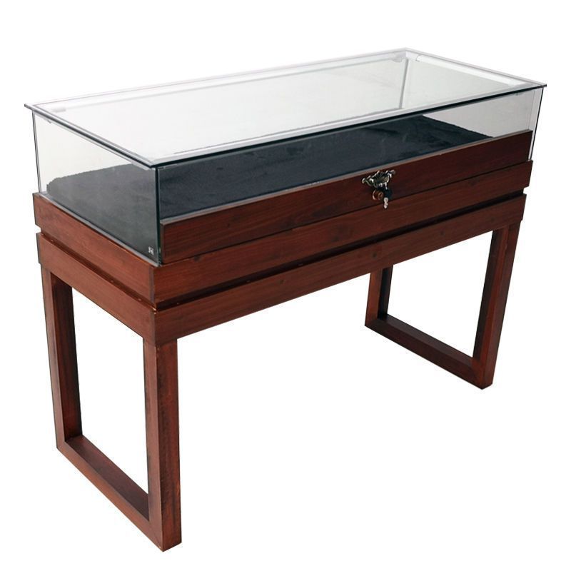 复古中式实木珠宝展示柜展厅展馆博物馆展柜古玩玉器翡翠玻璃展柜