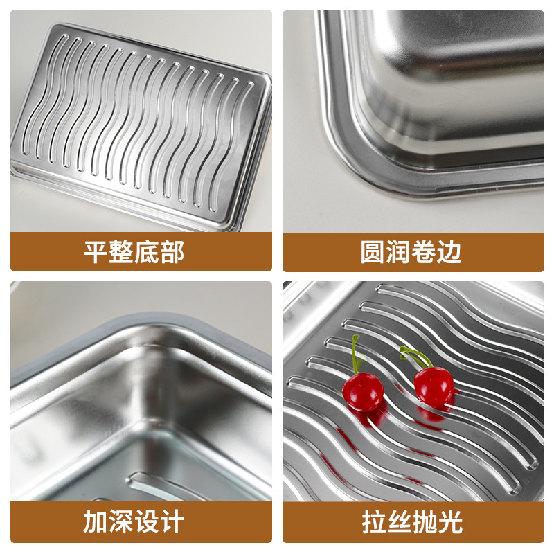 Acero inoxidable dumpling placa refrigerador crisper sellado caja de almacenamiento de alimentos grado congelado bandeja especial con tapa caja cuadrada