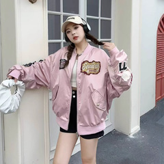 欧货潮牌棒球服外套女春秋重工刺绣高端洋气宽松大版美式飞行夹克