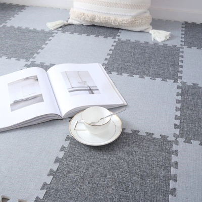 Car Carpet, Full-Cover Square Foam Interlocking Floor Mat - dark-gray-light-gray-utility-knife-with-edge-strips-303010cm-cotton-and-linen-10-pieces