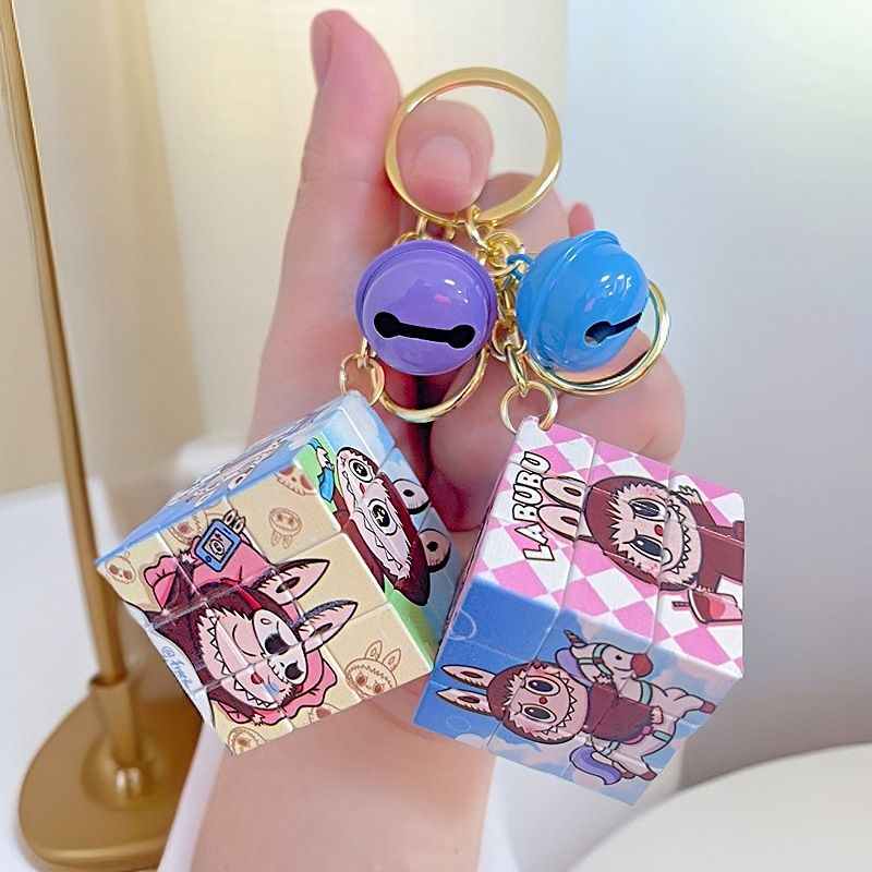Cartoon Internet Celebrant Cute Three-step Mini Ultraman Rab Rubik's Cube Student Car Schoolbag Keychain Hanging Ornaments