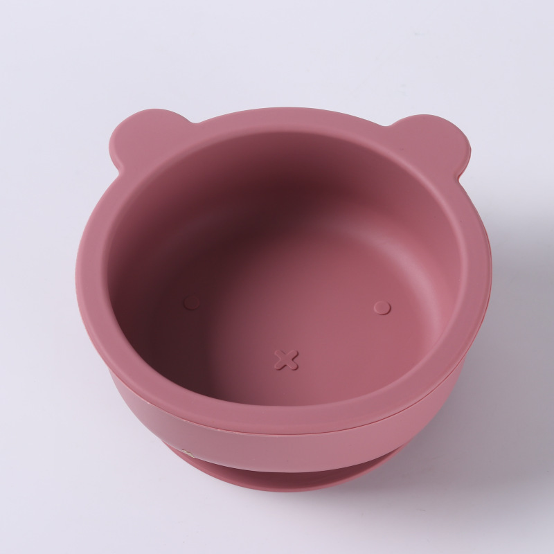 母親と赤ちゃんの授乳シリコーンクマボウル食器シリコーンクマディナープレート落下防止シリコーンクリエイティブベビーディナープレート|undefined