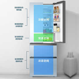 适用海.尔冰箱法式多门彩晶玻璃风冷无霜一级双变频双循环无霜家