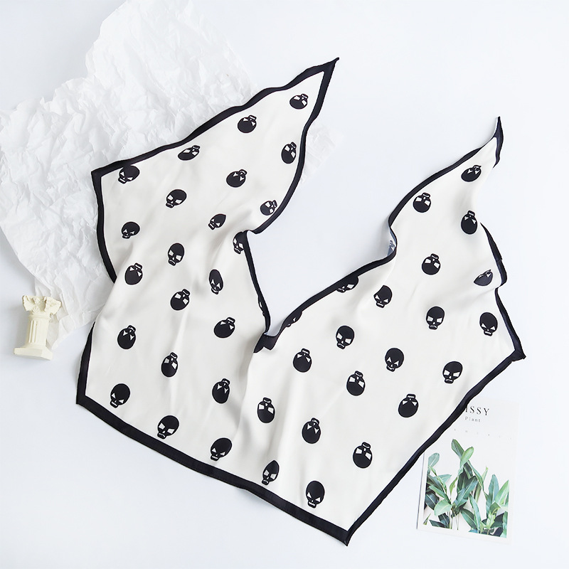 2025 nuevo bufandas de seda hexagonal bufandas de hombro alta sensación de moda de diseño minimalista de seda simulada bufandas temperamento universal