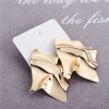 Metal earrings, European style, suitable for import, mirror effect