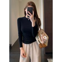 搭配神器 保暖加绒显瘦磨毛长袖T恤女打底衫25新秋冬M1022D