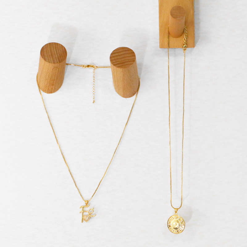 fashion letter sun copper zircon pendent necklace wholesale Nihaojewelry