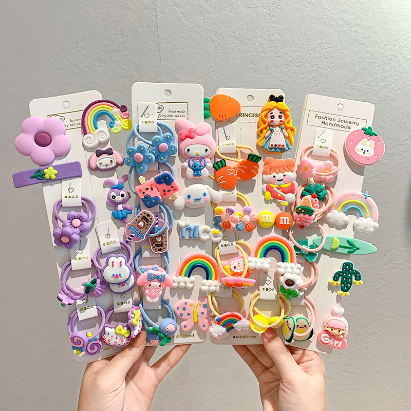 子供のヘアアクセサリーヘアピン虹ゴムバンドかわいい漫画動物ヘアローププリンセスガールズヘアピンヘアピン卸売|undefined
