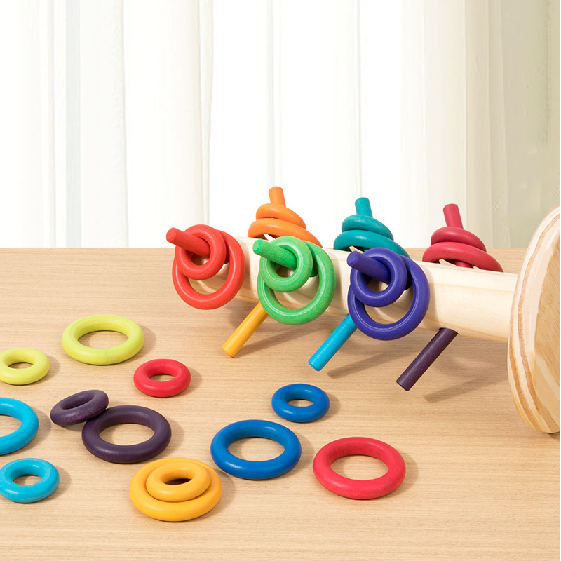 Árbol de música color puzzle de madera infantil juguetes de inserción al por mayor